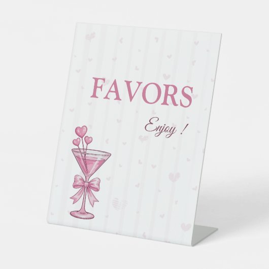 A Tiny Bit Engaged Favor Sign Pink Martini 台座サイン (正面)