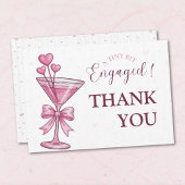 A Tiny Bit Engaged Pink Martini Bridal Shower サンキューカード