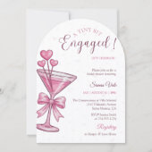 A Tiny Bit Engaged Pink Martini Bridal Shower 招待状 (正面)