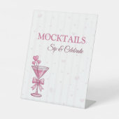 A Tiny Bit Engaged Pink Mocktails Bar Sign 台座サイン (正面)