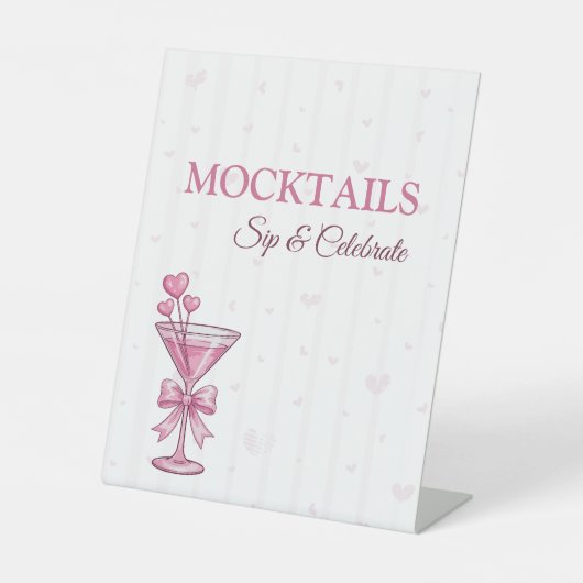A Tiny Bit Engaged Pink Mocktails Bar Sign 台座サイン (正面)