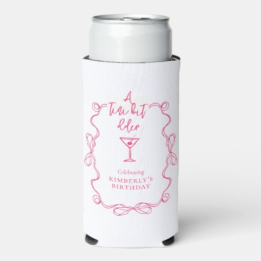A Tiny Bit Older Chic Pink Martini Birthday party スリム缶クーラー (Seltzer正面)