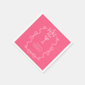A Tiny Bit Older Pink Hand Drawn Birthday Party スタンダードカクテルナプキン (角)