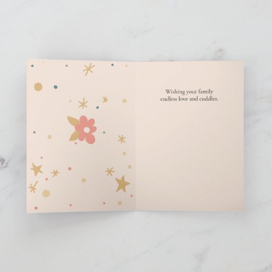 A Tiny Miracle A Huge Joy New Baby Congratulations カード (内部)