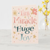A Tiny Miracle A Huge Joy New Baby Congratulations カード (黄色い花)