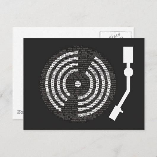 A to Zターンテーブルダークポストカード ポストカード (正面/裏面)