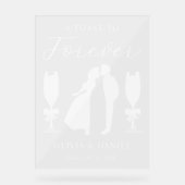A Toast to Forever Personalized Wedding アクリルサイン (正面)