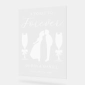 A Toast to Forever Personalized Wedding アクリルサイン (傾斜)