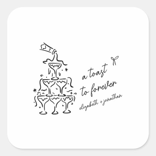 A Toast to Forever Wedding スクエアシール (正面)