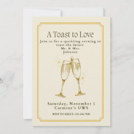 A Toast to Love Engagement Party Invitation 招待状