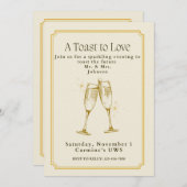 A Toast to Love Engagement Party Invitation 招待状 (正面/裏面)