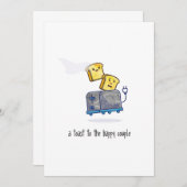 A toast to the happy couple! Wedding congrats card 招待状 (正面/裏面)