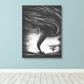 a tornado on a road in realistic style キャンバスプリント (インサイチュ (ウッドフロア))