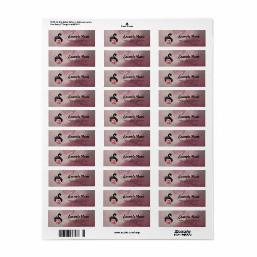 A touch of rose and swan's glow.  ラベル (フルシート)