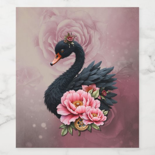 A touch of rose and swan's glow. ワインラベル (シングルラベル)