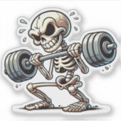 A tough skeleton working out  シール (正面)