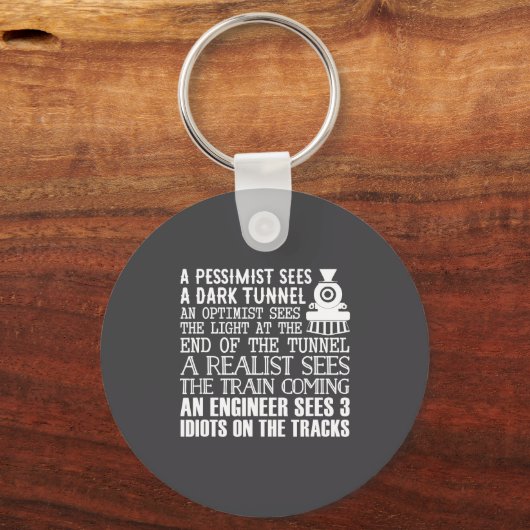 A Train Engineer And 3 Idiots Funny Joke  キーホルダー (正面)