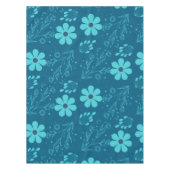 A Trendy Cyan Colour Flowers Design テーブルクロス (正面)