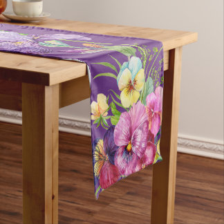 A Trendy Flowers Design Table Runner ショートテーブルランナー