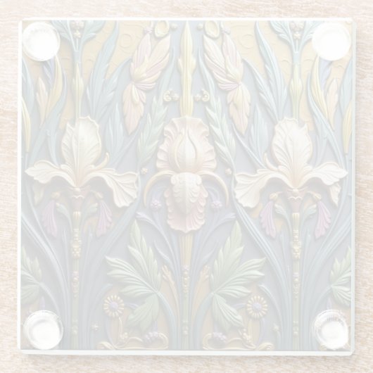 A Trio of Irises Coaster ガラスコースター (裏面)