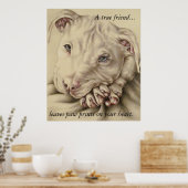 A True Friend Leaves Paw Prints: Pit Bull Poster ポスター (キッチン)