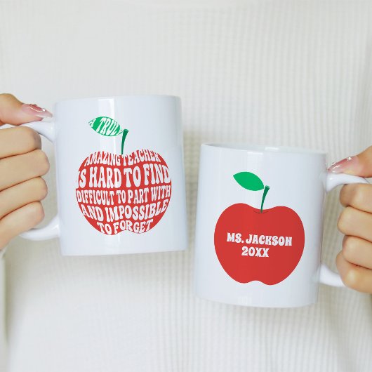 A Truly Amazing Teacher Apple Typography コーヒーマグカップ