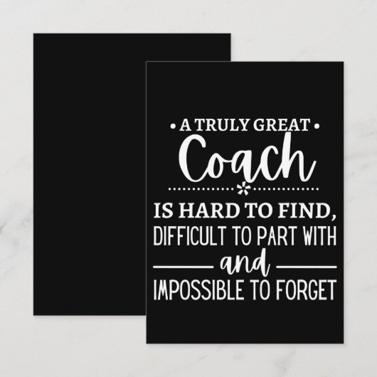 A Truly Great Coach is hard find ノートカード (正面/裏面)