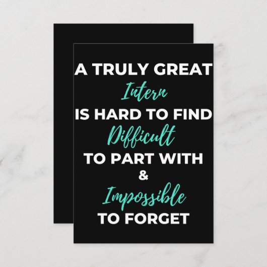 A Truly Great Intern Is Hard To Find サンキューカード (正面/裏面)