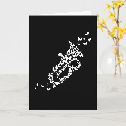 A Tuba Brass Instrument With butterflies カード (黄色い花)