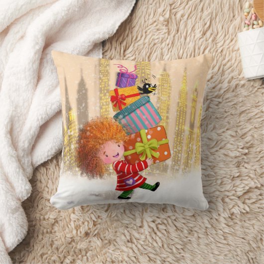 A Tumble of Gifts and Giggles クッション (ブランケット)