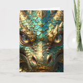 A Turquoise and Gold Dragon Mystical カード (正面)