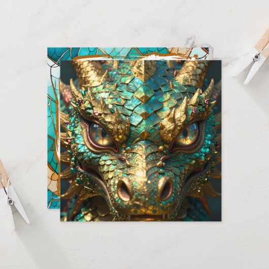 A Turquoise and Gold Dragon Mystical カード (正面/裏面インサイチュ)