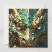 A Turquoise and Gold Dragon Mystical カード (正面)