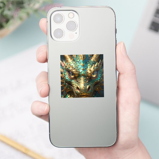 A Turquoise and Gold Dragon Mystical シール (スマートフォン)