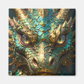 A Turquoise and Gold Dragon Mystical マグネット (正面)
