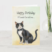 A Tuxedo Cat Personality Birthday Animal カード (正面)