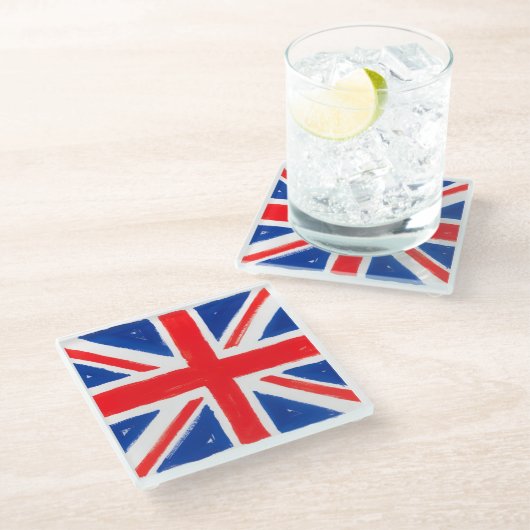 A union jack glass coaster  ガラスコースター (アングル)