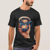 「A Universe in a Cup」Tシャツ：超現実宇宙アート Tシャツ (正面)