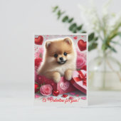 A Valentine for You Cute Pomeranian Dog  シーズンポストカード (スタンド正面)