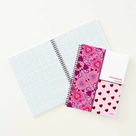 A Valentine's Day Hearts Pattern Notebook ノートブック (内部)