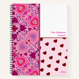 A Valentine's Day Hearts Pattern Notebook ノートブック