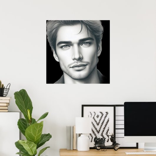 A Very Handsome Young Man on a 24x24 Wall Poster ポスター (ホームオフィス)