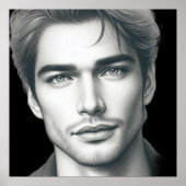 A Very Handsome Young Man on a 24x24 Wall Poster ポスター (正面)