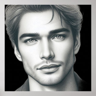 A Very Handsome Young Man on a 24x24 Wall Poster ポスター