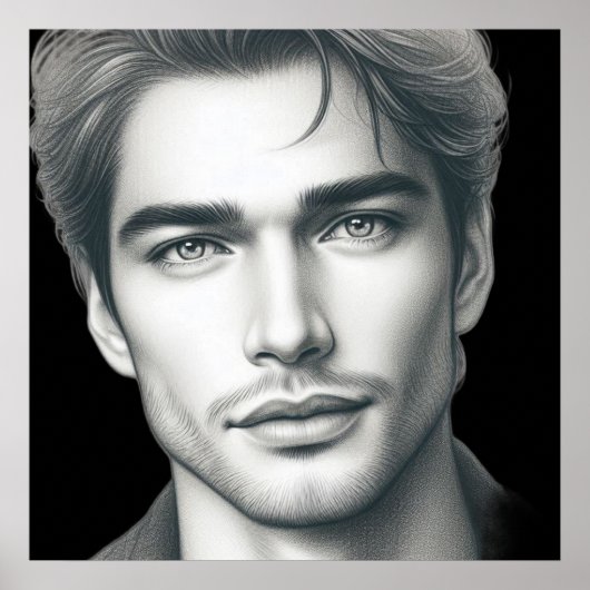A Very Handsome Young Man on a 24x24 Wall Poster ポスター (正面)
