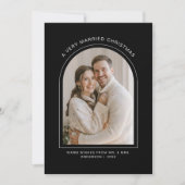 A Very Married Christmas Black White Arch Photo  シーズンカード (正面)