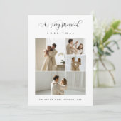 A Very Married Christmas Elegant 4 Photo シーズンカード (スタンド正面)
