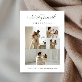 A Very Married Christmas Elegant 4 Photo シーズンカード