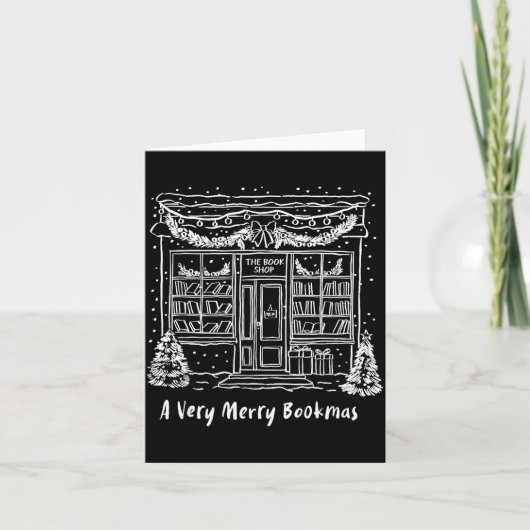 A Very Merry Bookmas Cozy Christmas Bookstore Holi カード (正面)