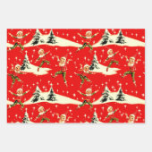 A Very Retro Merry & Bright Christmas Pixies ラッピングペーパーシート (正面)